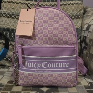 Juicy Couture Purple Monogram Backpack with Signature Style